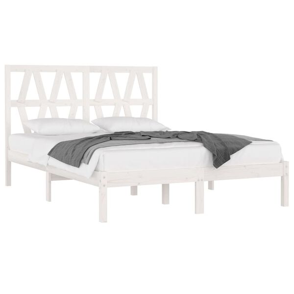 vidaXL Cadre de lit sans matelas blanc bois massif 120x200 cm