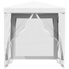 vidaXL Tente de r&eacute;ception avec 4 parois lat&eacute;rales en maille 2x2m Blanc