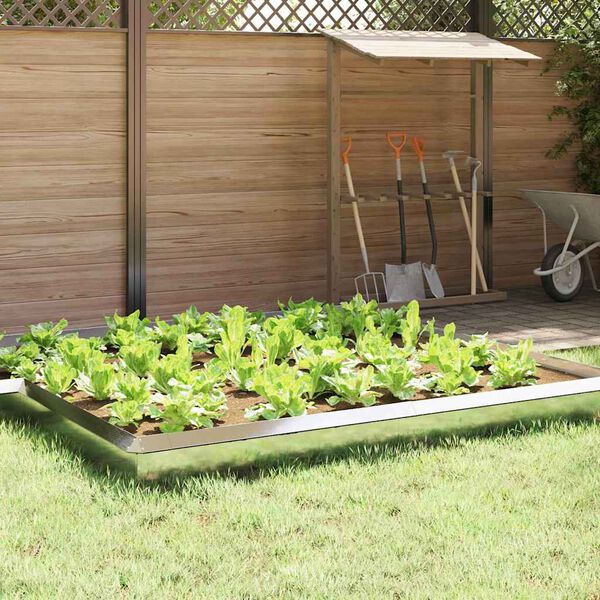 vidaXL Cl&ocirc;ture &agrave; escargots 16 pcs Argent 100 x 3,5 x 25 cm