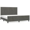 vidaXL Cadre de lit sans matelas gris fonc&eacute; velours
