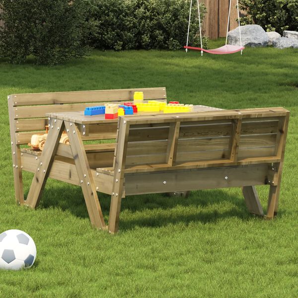 vidaXL Table de pique-nique pour enfants bois de pin impr&eacute;gn&eacute;