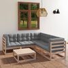 vidaXL Salon de jardin 6 pcs avec coussins Bois de pin massif
