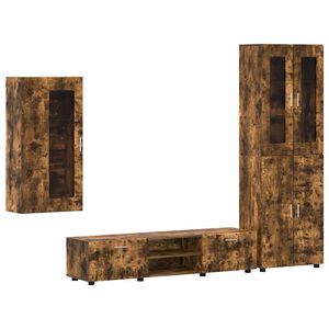 vidaXL Ensemble meuble TV FLORIN 3 pc Ch&ecirc;ne fum&eacute; Bois d'ing&eacute;nierie