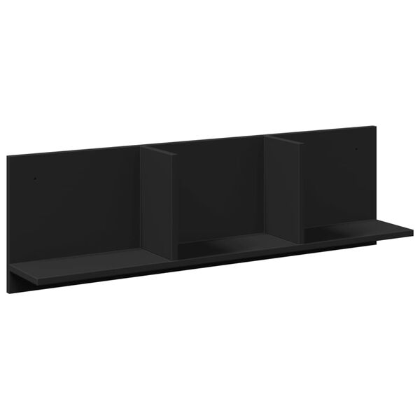vidaXL Armoire murale 100x16,5x30 cm noir bois d'ing&eacute;nierie