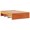 vidaXL Lit biblioth&egrave;que sans matelas cire marron 160x200 cm pin massif