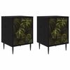 vidaXL Table de chevet ELBURG 2 pc Ch&ecirc;ne noir 36 x 33 x 51 cm