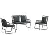 vidaXL Ensemble de salle &agrave; manger pour jardin 3 pcs Noir et anthracite