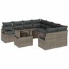 vidaXL Ensemble de canap&eacute; de jardin 9 pc Gris Poly rotin