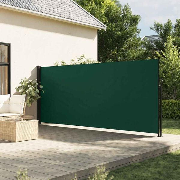 vidaXL Auvent lat&eacute;ral r&eacute;tractable vert fonc&eacute; 160x300 cm