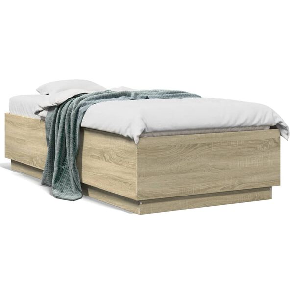 vidaXL Cadre de lit sans matelas ch&ecirc;ne sonoma 75x190 cm
