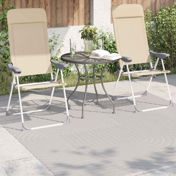 vidaXL Tapis de surface Carr&eacute; HUARTE Cr&egrave;me 120 x 120 cm Polyester