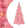 vidaXL Sapin de No&euml;l avec &eacute;clairage LED Rose 180 cm PVC et Acier