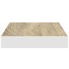 vidaXL &Eacute;tag&egrave;res flottantes 2 pcs Ch&ecirc;ne et blanc 40x23x3,8 cm MDF