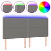vidaXL T&ecirc;te de lit &agrave; LED Gris fonc&eacute; 160x5x118/128 cm Tissu