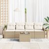 vidaXL Ensemble de canap&eacute; de jardin avec coussin 5 pcs Beige et cr&egrave;me