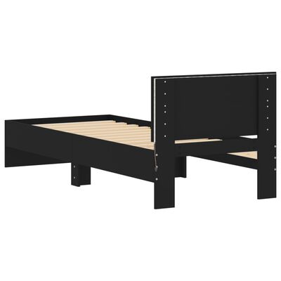 vidaXL Cadre de lit sans matelas avec lumières LED noir 90x190 cm