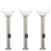 vidaXL Bornes lumineuses avec sortie lot de 3 80 cm acier inoxydable IP44