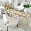 vidaXL Table console Marron 105x30x75cm Bois massif pin /rotin naturel