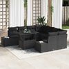 vidaXL Ensemble de canapé de jardin avec coussin 9 pcs Noir