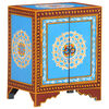 vidaXL Table de chevet peinte &agrave; la main 40x30x50 cm Bois de manguier