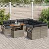 vidaXL Ensemble de canap&eacute; de jardin 9 pcs Gris Poly rotin