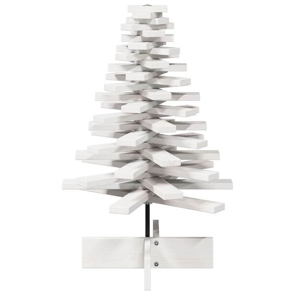 vidaXL Arbre de No&euml;l en bois pour d&eacute;coration blanc 80 cm pin massif