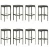 vidaXL Ensemble de bar de jardin avec coussins 9 pcs Gris