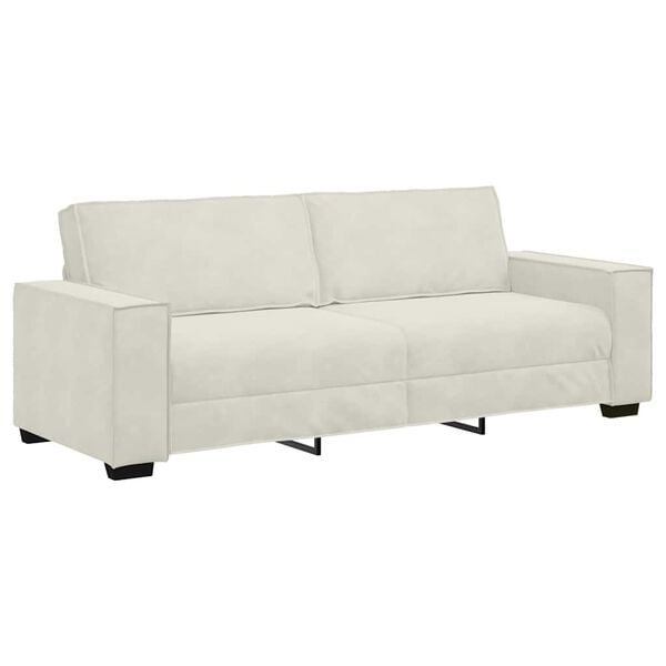 vidaXL Canap&eacute; &agrave; 3 places Cr&egrave;me 220x78x84 cm Velours