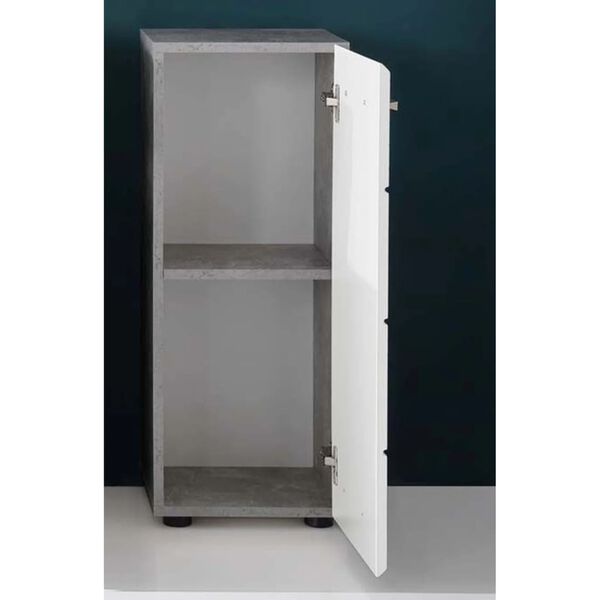 Trendteam Armoire de rangement de sol Nano Blanc et gris ciment