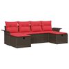 vidaXL Ensemble de canap&eacute; de jardin 6 pc Poly rotin