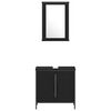vidaXL Ensemble de mobilier de salle de bain avec &eacute;tag&egrave;re 3 pcs Noir