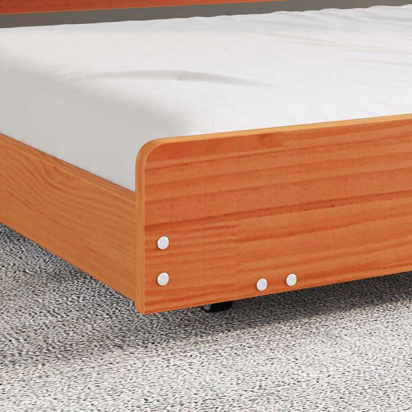 vidaXL Cadre de lit Marron 90 x 200 cm Bois de pin massif