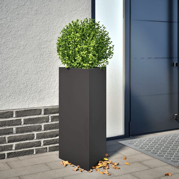 vidaXL Jardini&egrave;re noir triangulaire 40x34,5x70 cm acier