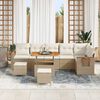 vidaXL Ensemble de canap&eacute; de jardin avec coussin 9 pcs Beige et cr&egrave;me