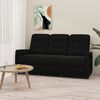 vidaXL Fauteuil de massage inclinable à 3 places noir tissu microfibre