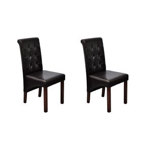 vidaXL Chaises &agrave; manger lot de 2 marron similicuir