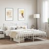 vidaXL Cadre de lit m&eacute;tal sans matelas et pied de lit blanc 160x200 cm