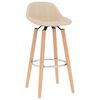 vidaXL Tabourets de bar lot de 2 cr&egrave;me tissu