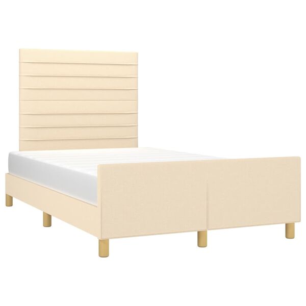 vidaXL Cadre de lit sans matelas cr&egrave;me 120x200 cm tissu