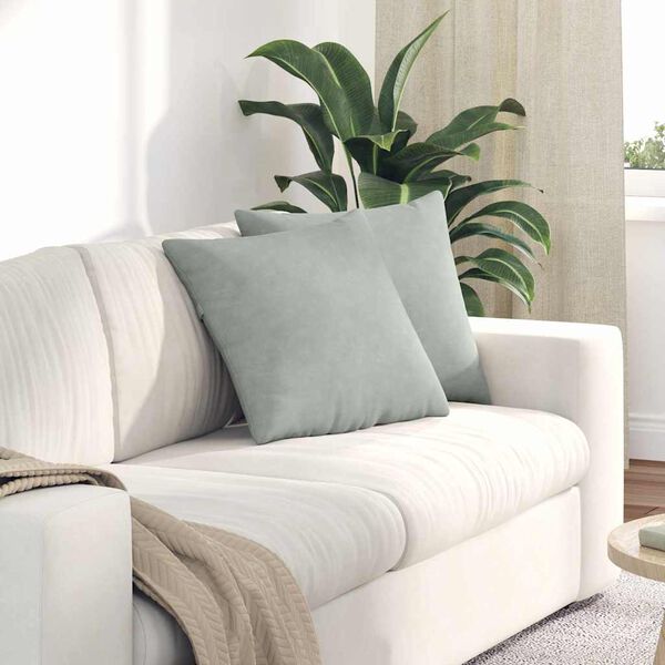 vidaXL Coussins de canap&eacute; 2 pcs Gris clair 45 x 45 cm