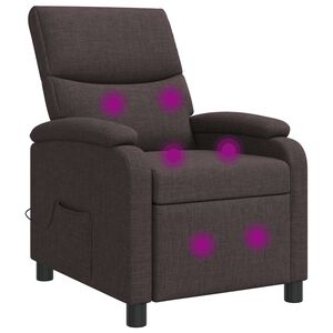 vidaXL Fauteuil de massage inclinable Marron fonc&eacute; Tissu