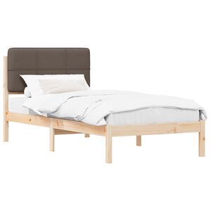 vidaXL Cadre de lit avec t&ecirc;te de lit rembourr&eacute;e Taupe 100 x 200 cm