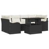 vidaXL Ensemble de canap&eacute; de jardin 7 pc 6-Nombre de places Noir