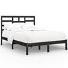 vidaXL Cadre de lit sans matelas noir bois massif 120x190 cm