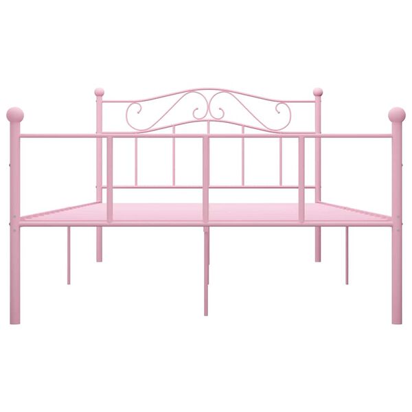 vidaXL Cadre de lit sans matelas rose m&eacute;tal 140x200 cm