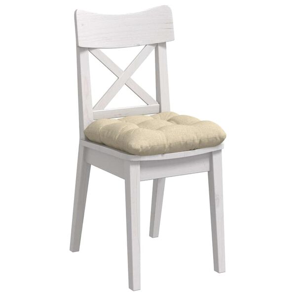 vidaXL Coussins de si&egrave;ge 4 pcs Cr&egrave;me 45 x 45 x 12 cm tissu