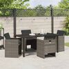 vidaXL Ensemble de salle &agrave; manger pour jardin 5 pcs Gris polyrotin