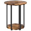 vidaXL Ensemble de tables d'appoint avec &eacute;tag&egrave;re 2 pcs Marron