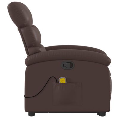 vidaXL Fauteuil inclinable de massage Marron Similicuir