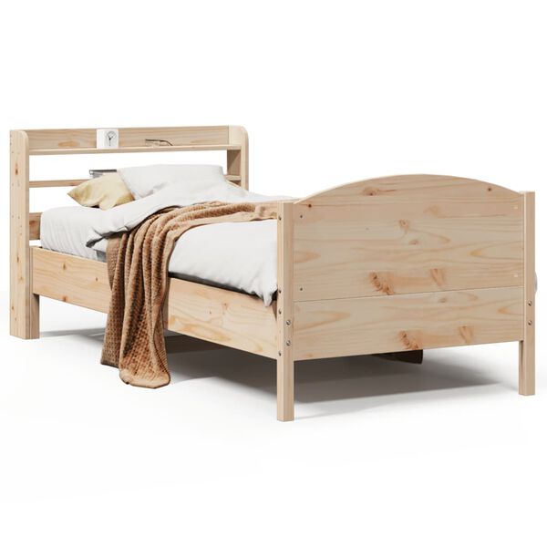 vidaXL Cadre de lit sans matelas 75x190 cm bois de pin massif